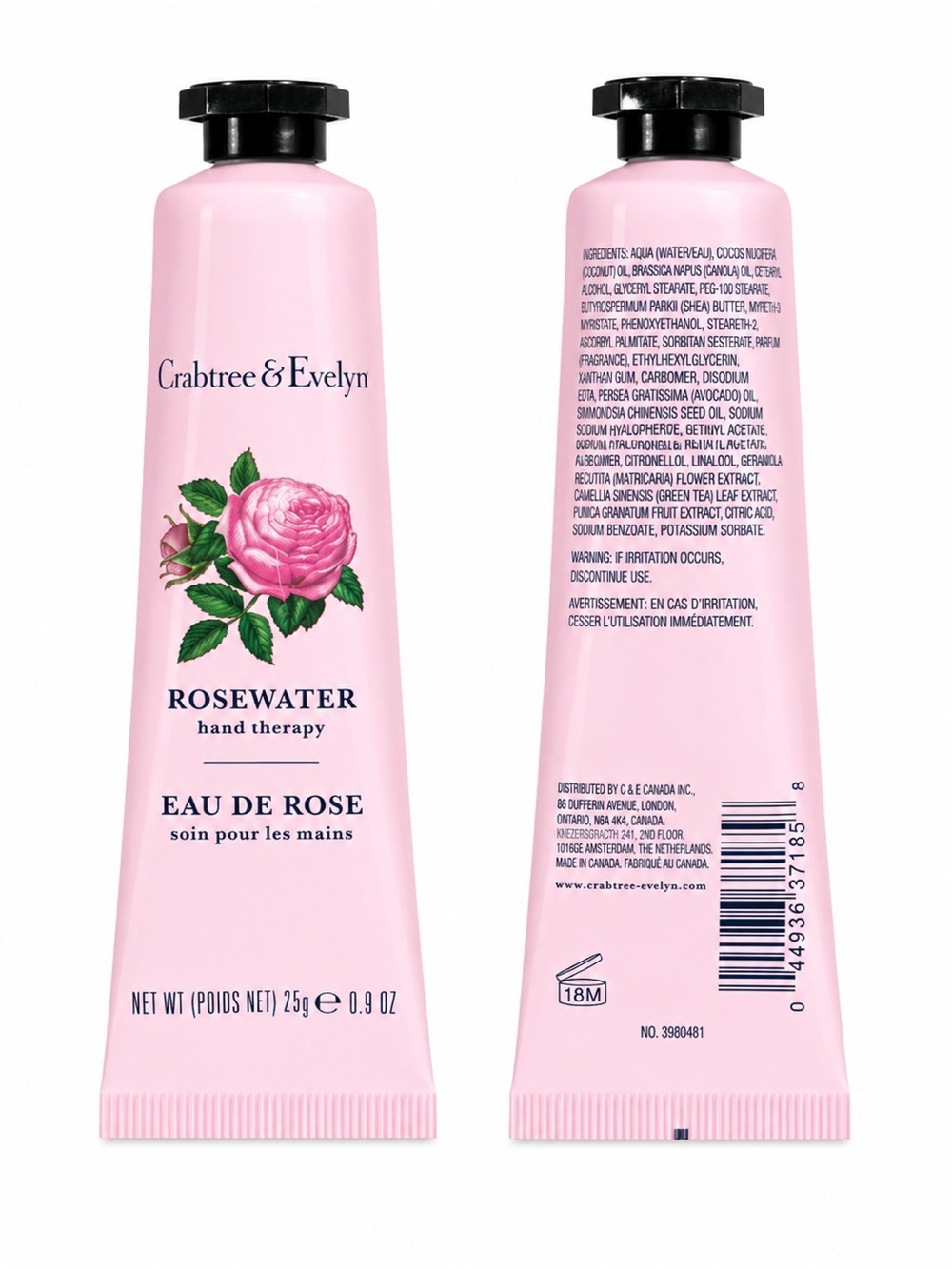 Crabtree & Evelyn Rosewater Hand Therapy Pink Tube- 25g